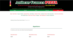 Desktop Screenshot of anthonyfrancospizza.com