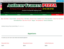 Tablet Screenshot of anthonyfrancospizza.com